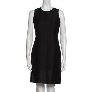 Rag & Bone Textured Crew Neck Black Shift Dress with Exposed Zipper - size 4